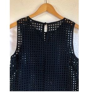 Halogen | Black Mesh / See Through Sleeveless Tank